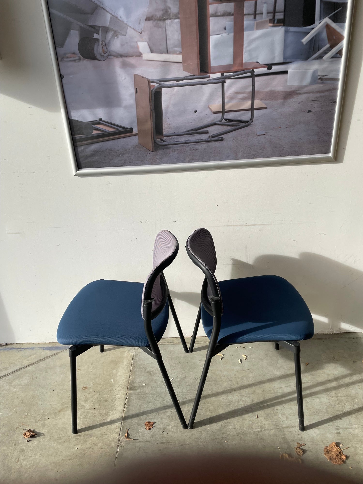 chaise de bureau bleu